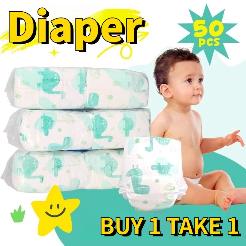 Korean 50pcs Baby diapers pants disposable unisex breathable M L XL XXL