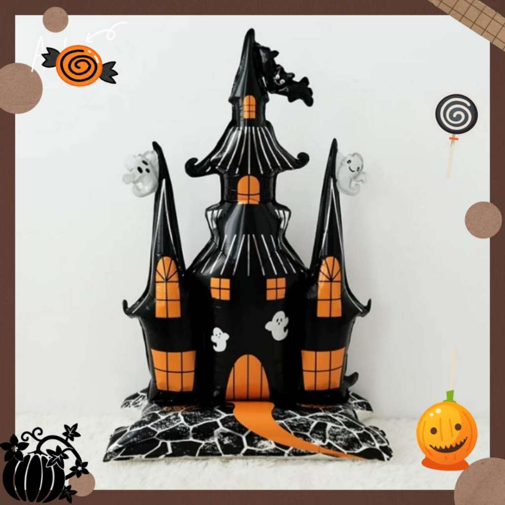 4D Black Ghost House Castle Stand Base 59 inches Happy Halloween theme