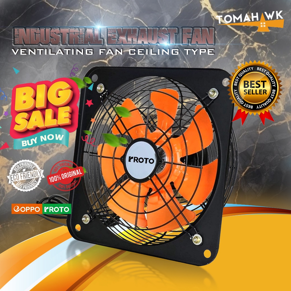 TOMAHAWK FPK INDUSTRIAL EXHAUST FAN VENTILATION HANGING WALL MOUNTED 12