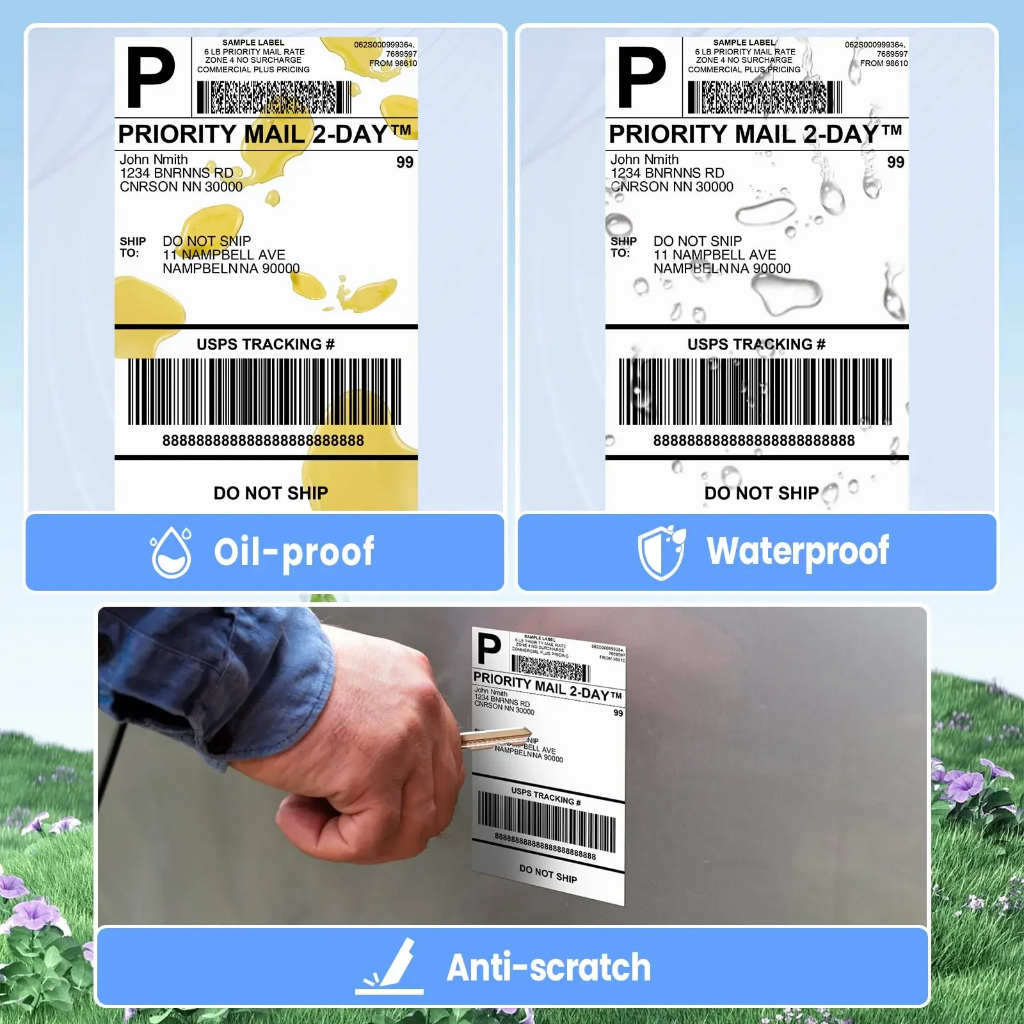 OAUSTECT 100x150mm Thermal label paper waterproof oil resistant easy ...