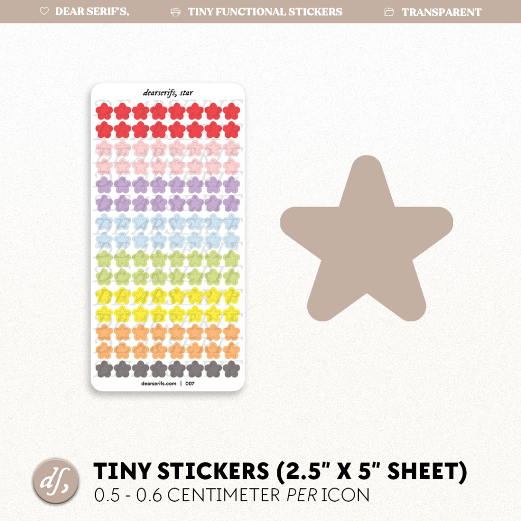 7 - Star 1 | Tiny Functional Sticker | Mini Icon Journal Planner ...