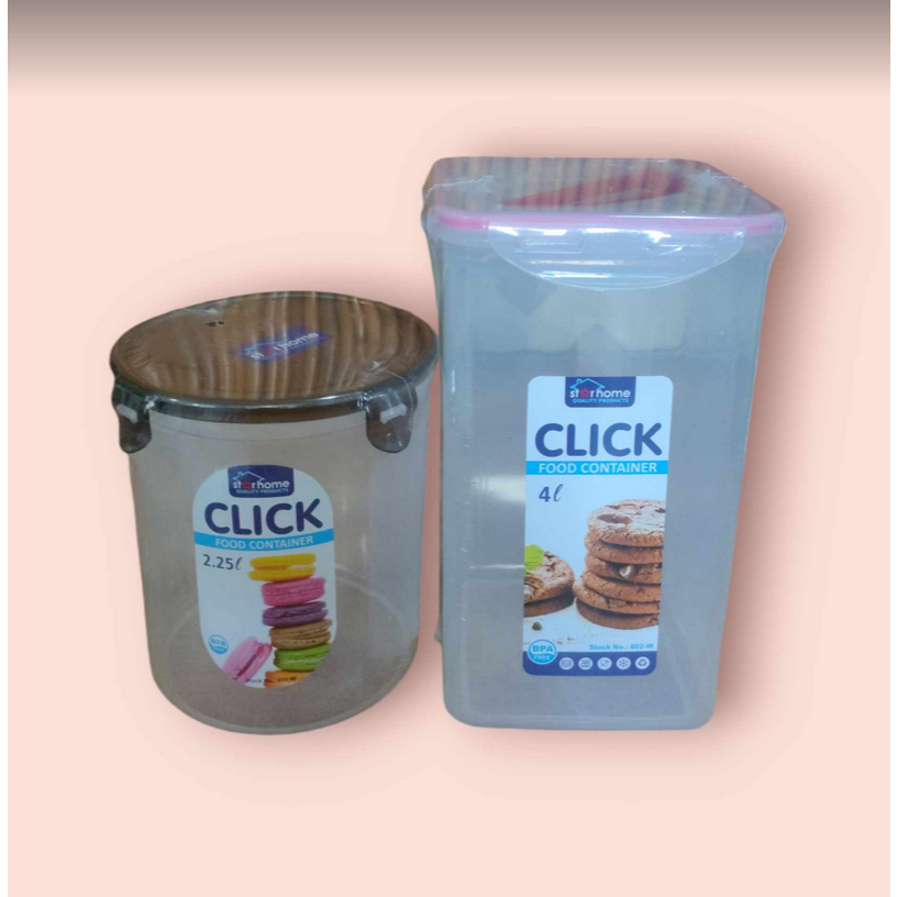 JFSClick Food Container 2.25/1.6 Liters w/ Handle plus BPA FREE