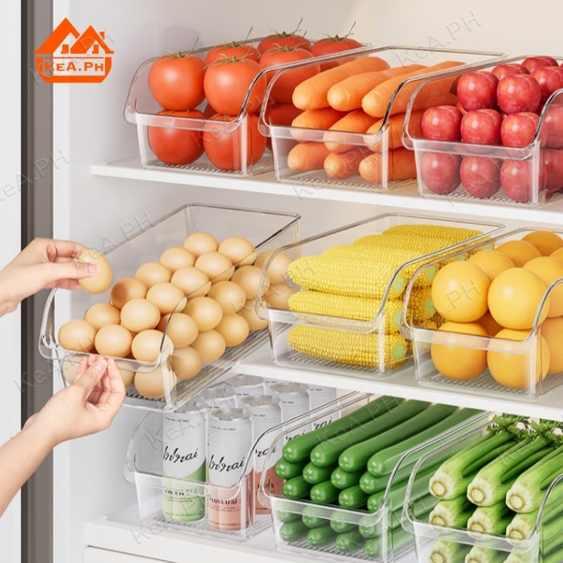 Large Opening Refrigerator Storage Box Transparent Kitchen Fridge