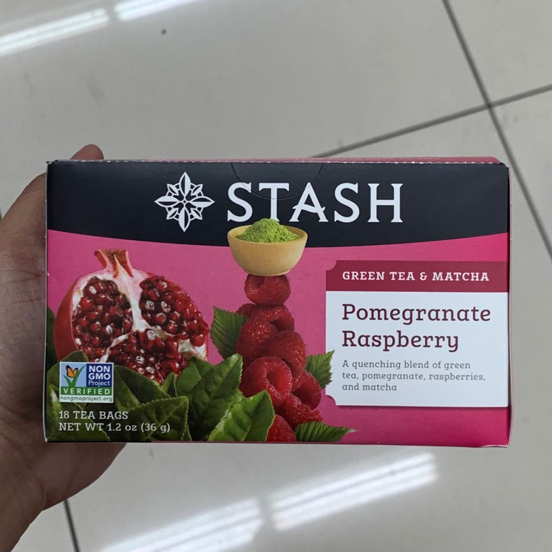 STASH GREEN TEA & MATCHA POMEGRANATE RASPBERRY 18 TEA BAGS 36g | Shopee ...
