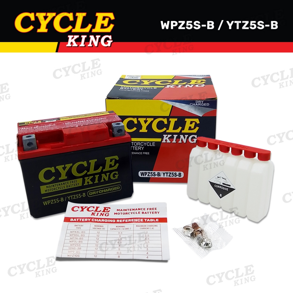 Cycle King Motorcycle Battery WPZ5SB/YTZ5SB (FREE Battery Solution