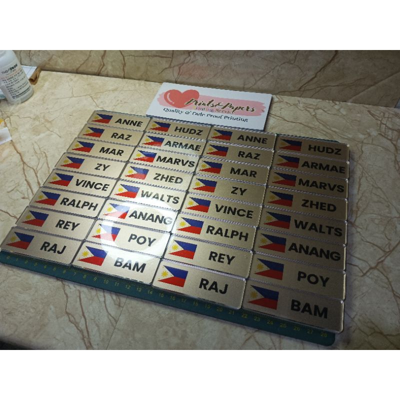 MAGNETIC NAMEPLATE - PIN NAMEPLATE PERSONALIZED - ACRYLIC 1X3 inches ...