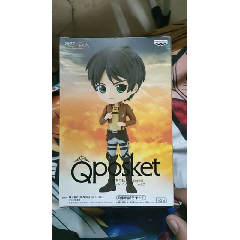 Banpresto Attack On Titan Q Posket - Eren Yeager (Version A) Statuetta Collezionabile 14 Cm - 2
