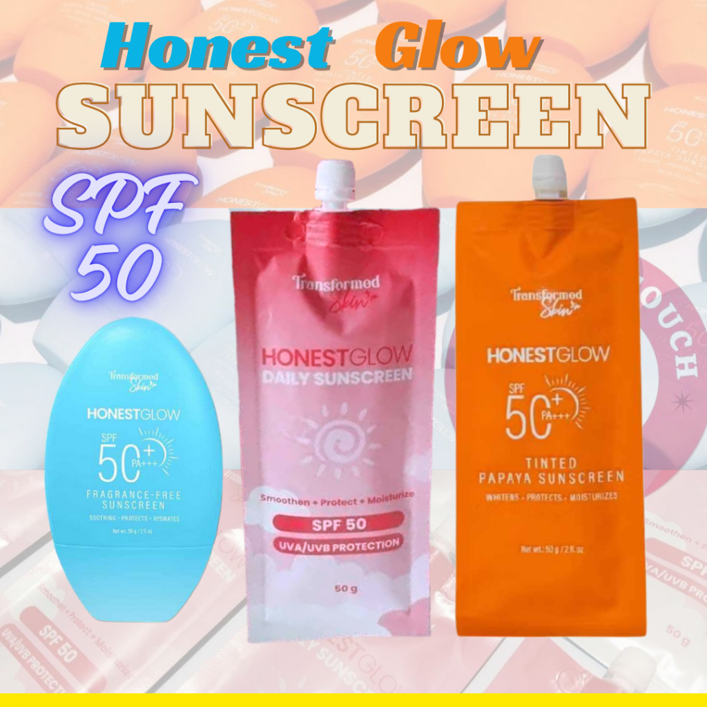 Honest Glow Sunscreen spf50 sun protection 50g | Shopee Philippines