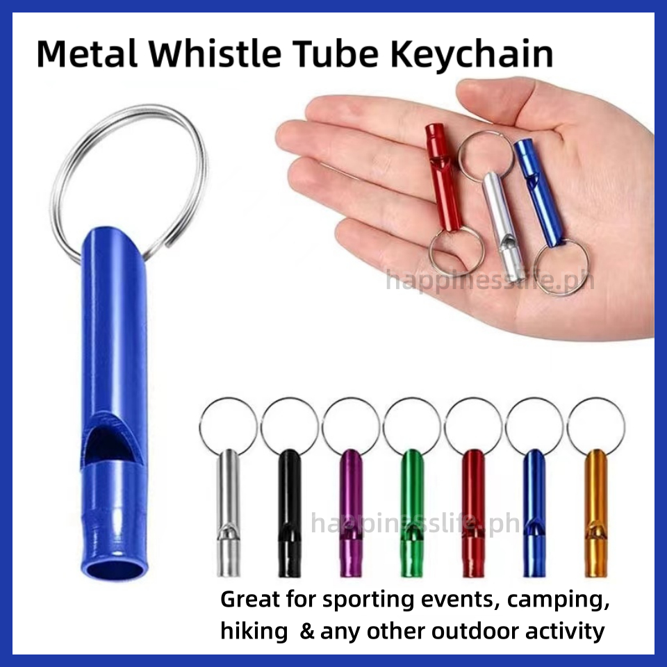 COD 1PC Aluminum Metal Whistle Tube Keychain Emergency Survival