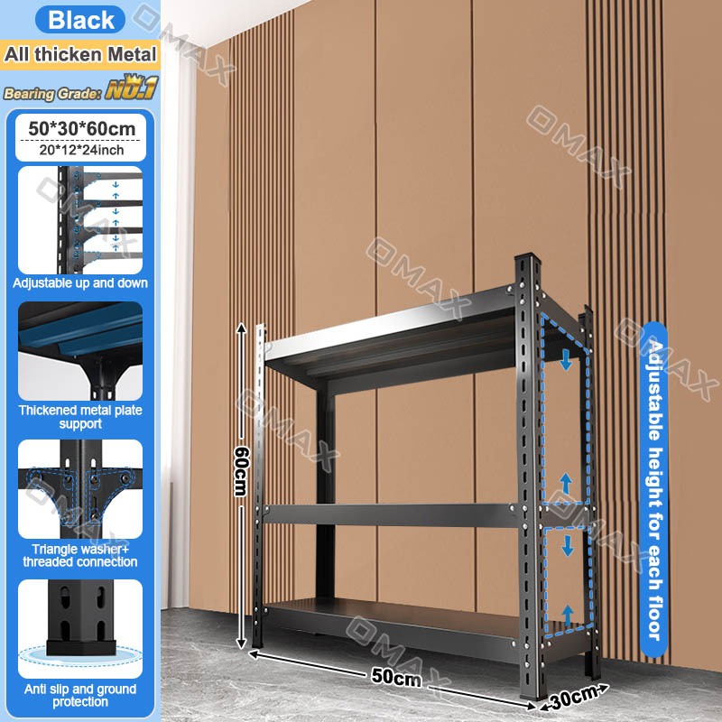 5 Layers Steel Rack Metal Rack Shelf Boltless Organizer Rack Heavy Duty ...