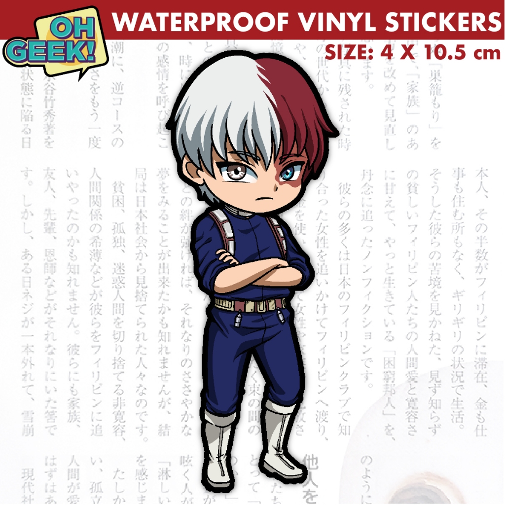 Oh Geek My Hero Academia Shoto Todoroki Waterproof Vinyl Sticker for ...
