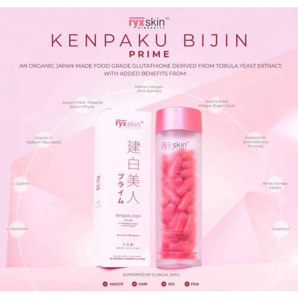 ryx glutathione ✨KENPAKU PRIME BIJIN ✨ FREQUENTLY ASKED QUESTIONS (FAQs)‼️ <See full poster for complete details> Ryx's Kenpaku Bijin Prime is an organic Japan-made food grade derived from Torula Yeast Extract. 🌸 With Ryxskin Sincerity Glow Bar