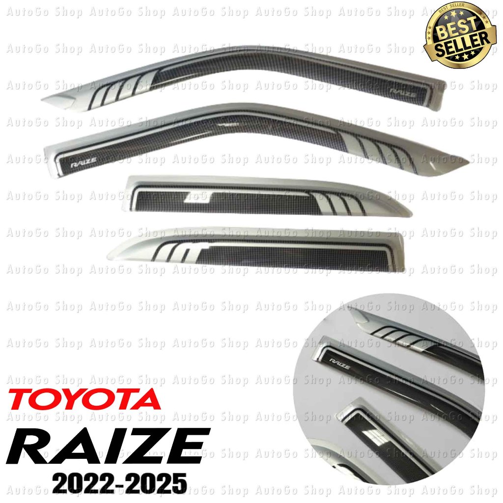 Toyota Raize 2022-2025 Rain Guard Window Visor Two Toned Black Net ...