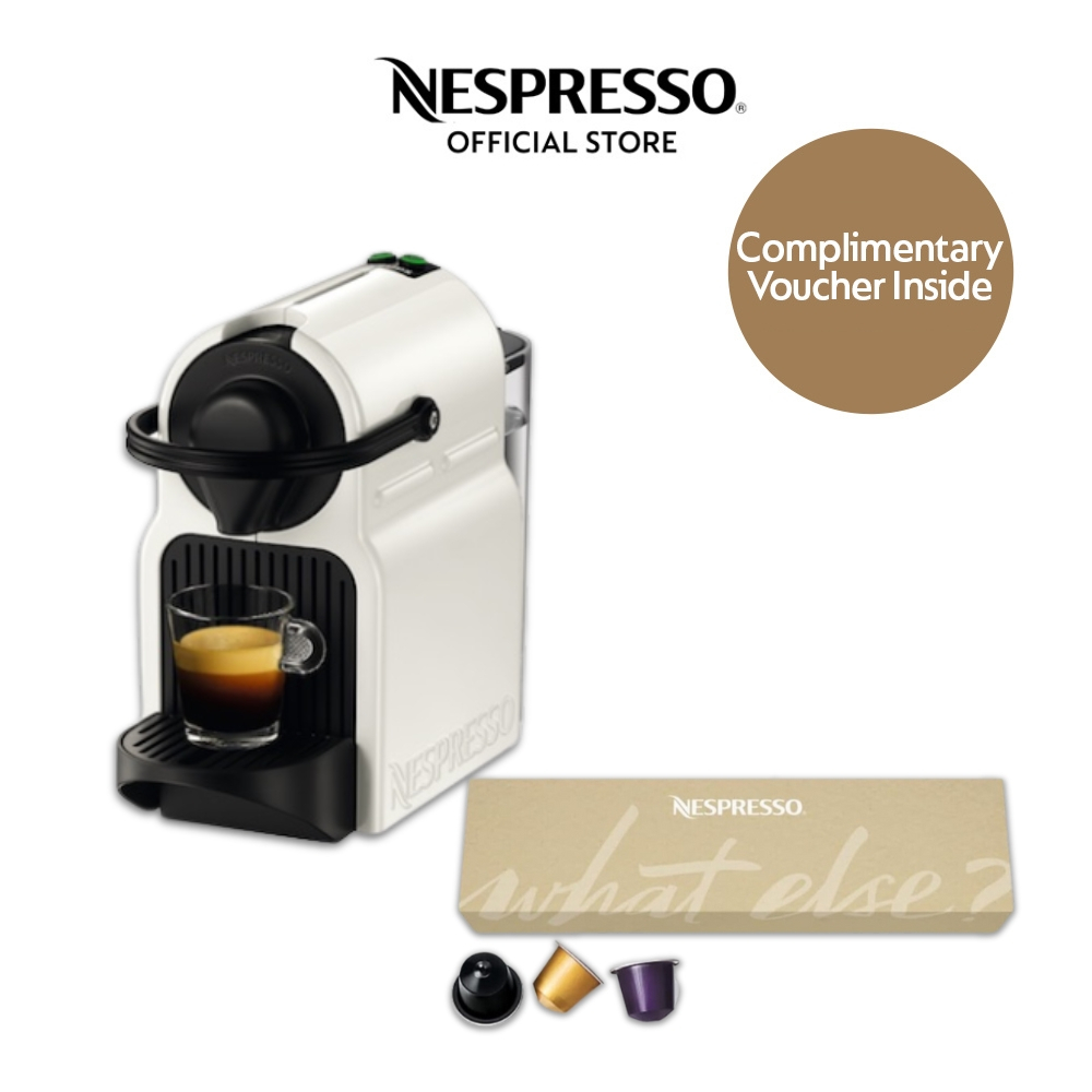 Nespresso Inissia Coffee Machine for Espresso Compact Automatic with Coffee  Capsules, White