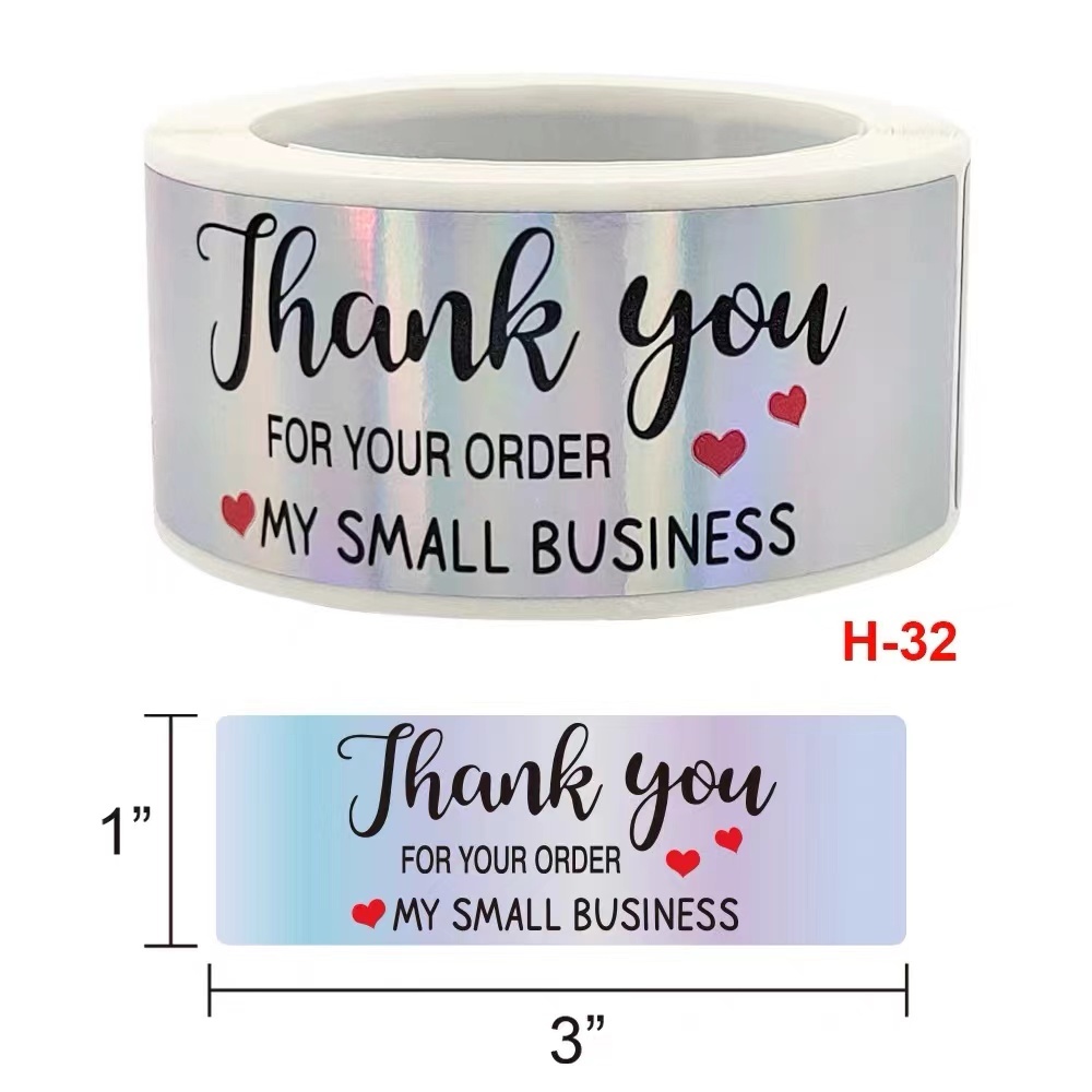 120 Pcs/roll Thank You Sticker for Packaging Label / Take-away Box ...