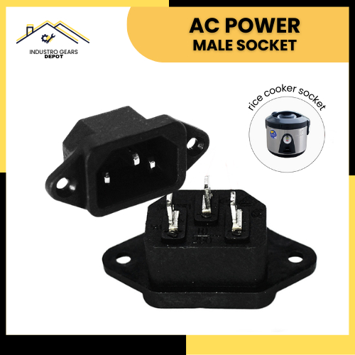 IGD || Universal AC Male Socket Plug for Rice Cooker 3 Pins 250V 10A ...