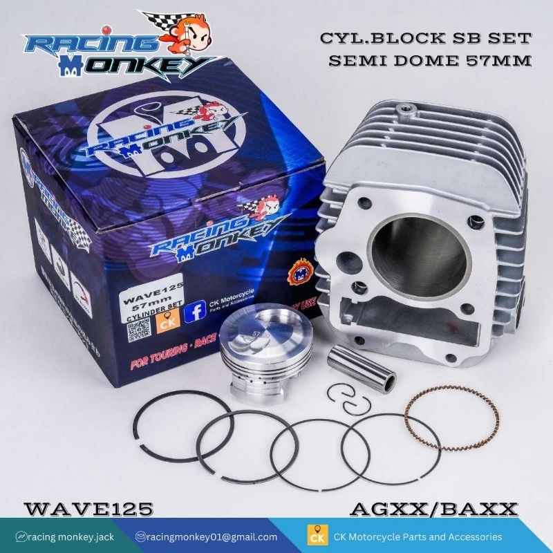 RACING MONKEY CYLINDER BLOCK WAVE125 57MM | Shopee Philippines