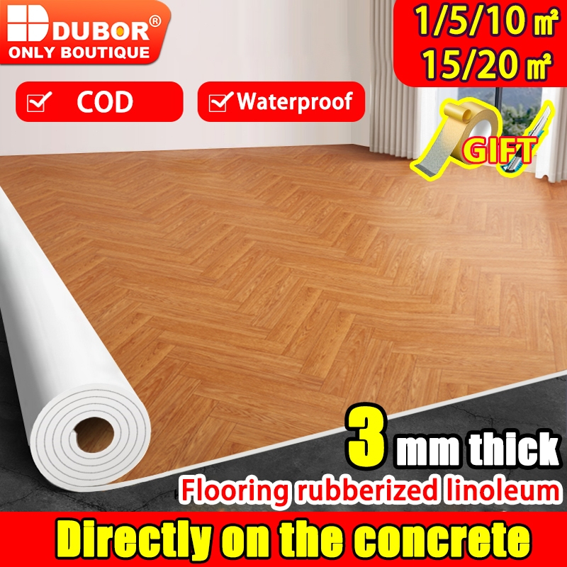 【COD】Vinyl tile floor rubberized linoleum flooring floor mat linoleum