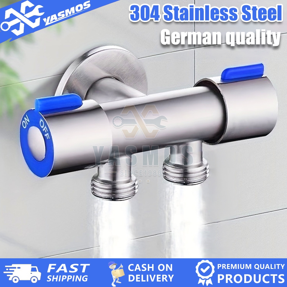 304 Stainless Steel 1/2 Angle Valve One Into Two Out Three-Way Control ...