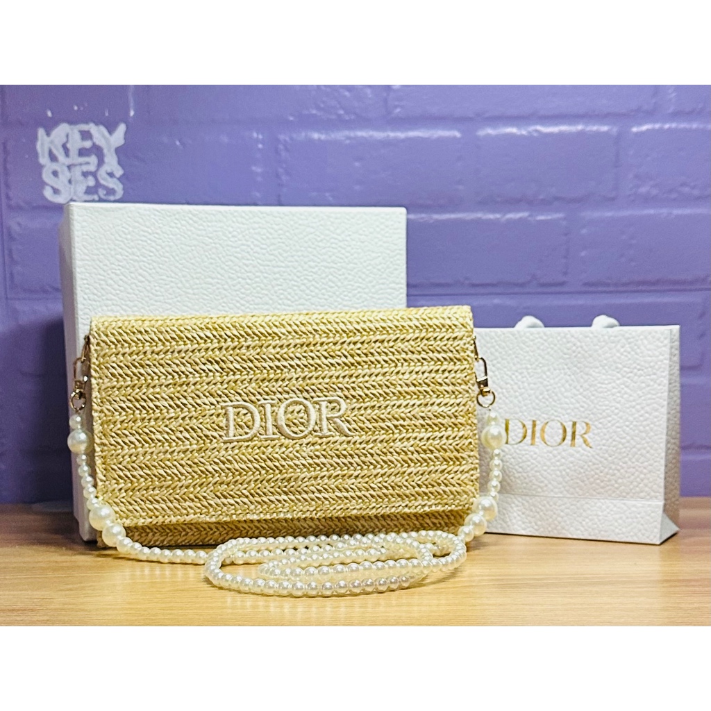 Raffia Clutch | Rattan Clutch | Dior (Gift with Purchase) | Shopee ...