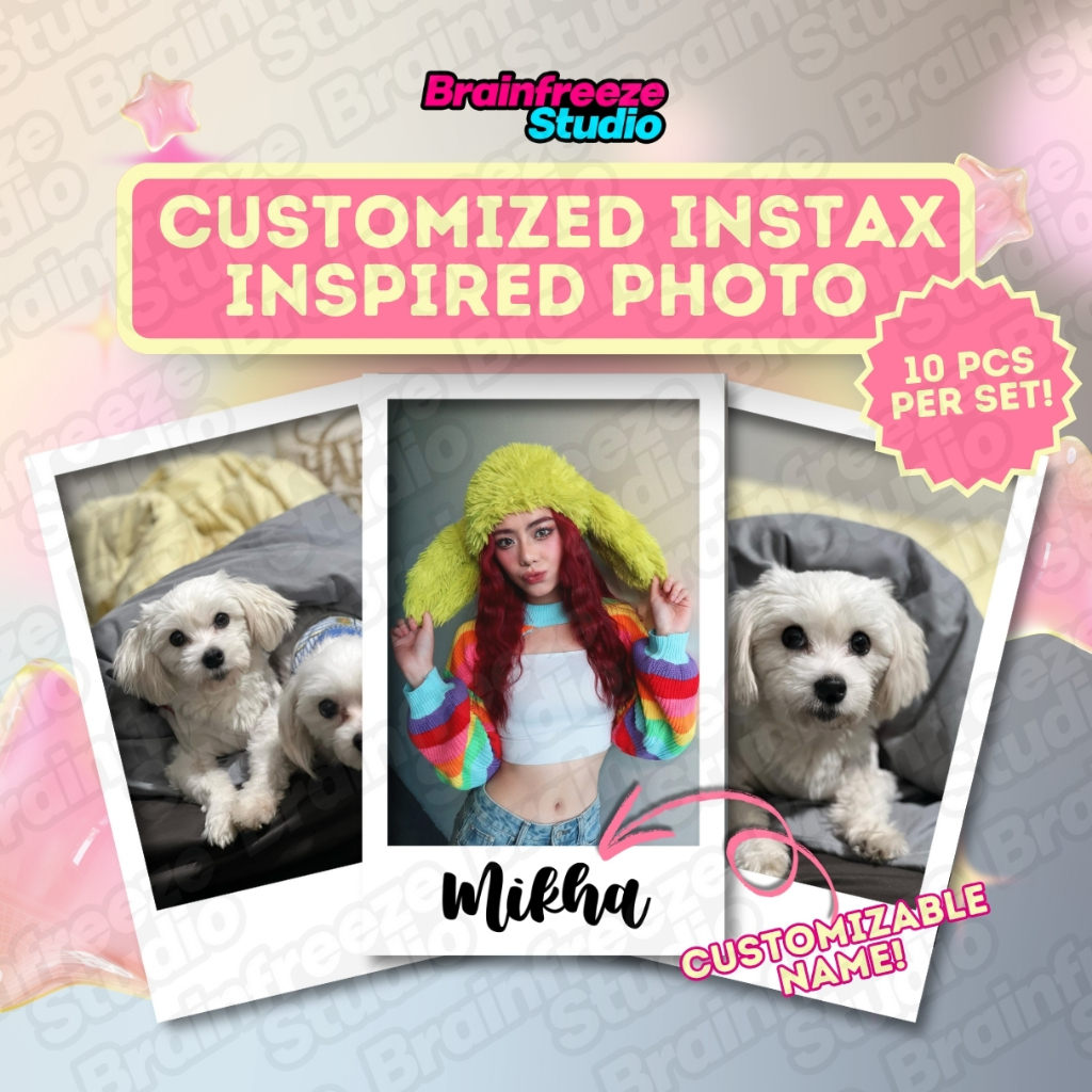 CUSTOMIZED INSTAX INSPIRED Photo Print - Picture Name Background ...