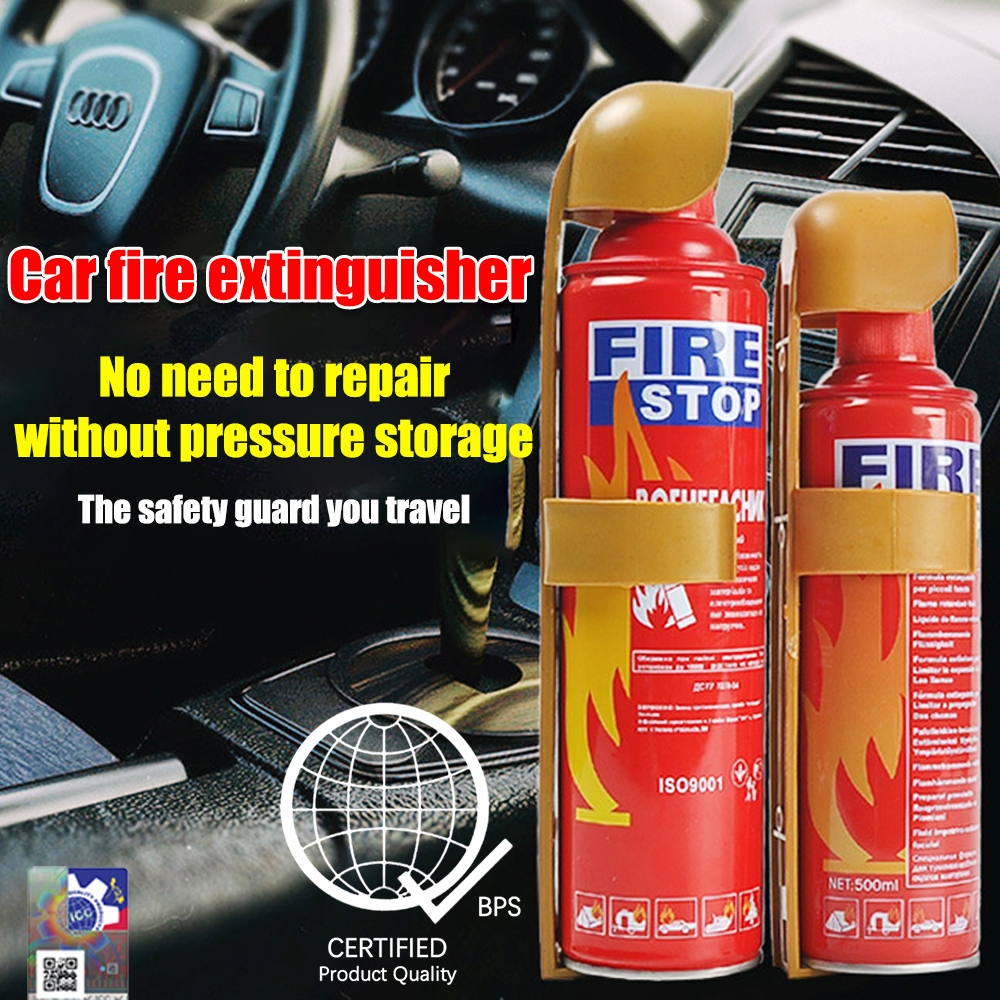 1000 ml Car Fire Extinguisher - w/ Portable stand Fire Stop for car ...