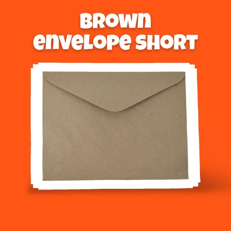 Premium: Short Brown Envelope, School Office Supplies Long Small ...