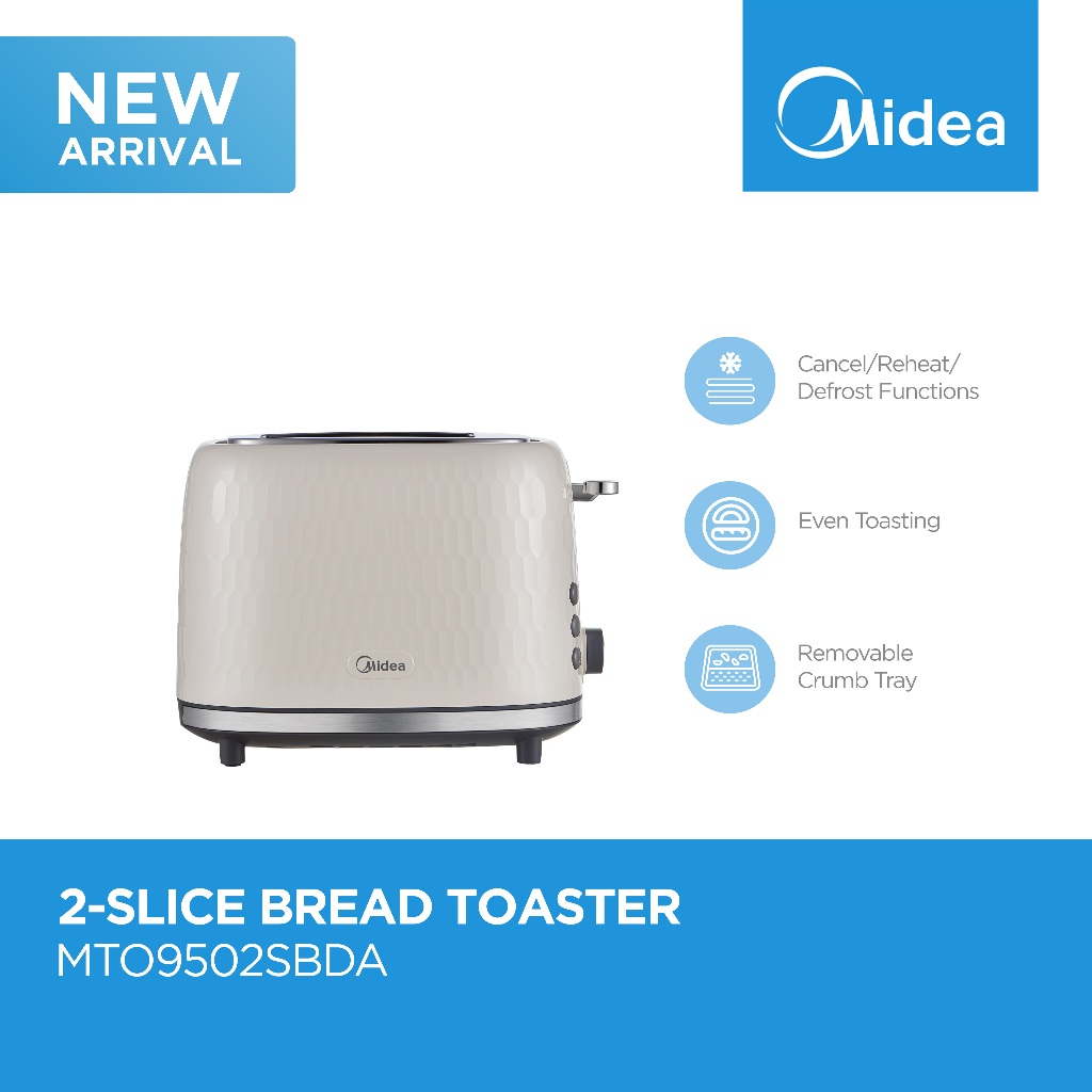 Midea Bread Toaster Breakfast Series with Cancel/Reheat/Defrost