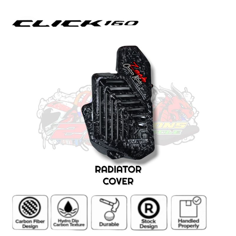 NEW!! Honda Click 160 forged hydro dip carbon radiator | Shopee Philippines