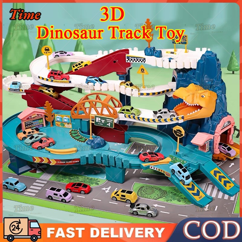 3D dinosaur rail car children's educational adventure toys children's ...