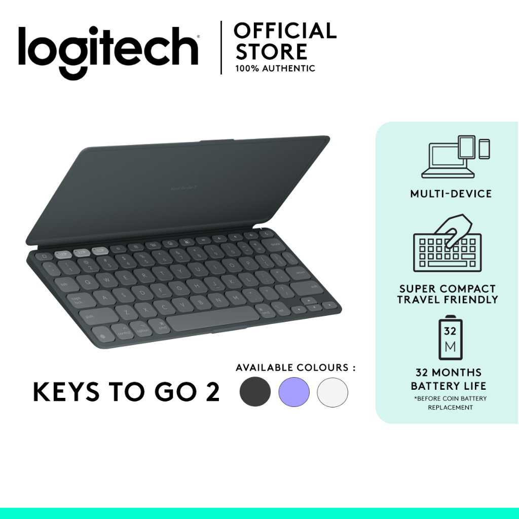 Logitech Keys To Go Slim Portable Wireless Tablet Keyboard for Tablet  iPhone iPad Mac Mobile