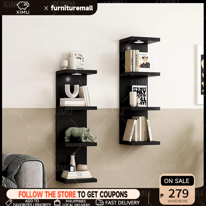 Minimalist Wall-mounted Shelf Makeup Rack Display Rack Bookshelf Shoe ...