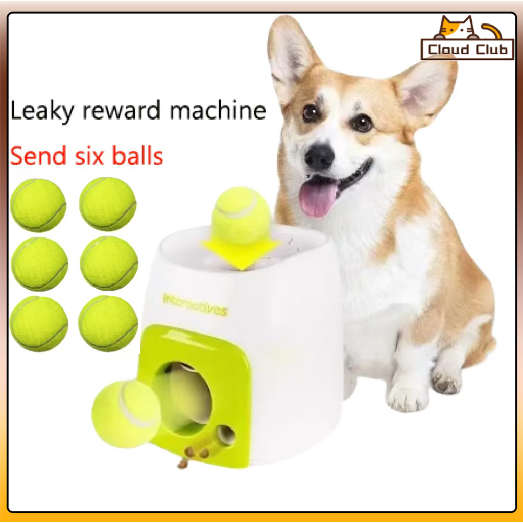 Pet dog automatic ball launcher interactive training toy ball food ...