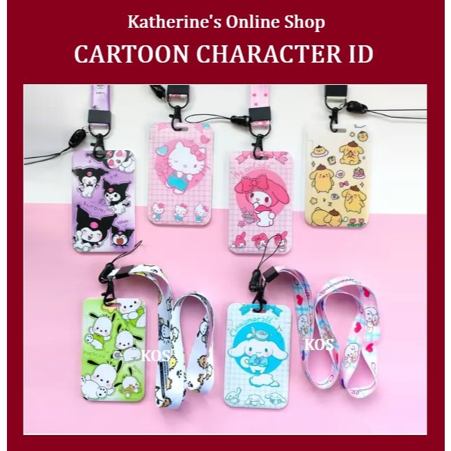 CARTOON CHARACTER ID CARD HOLDER SCHOOL ID Straps ID Card Detachable ...