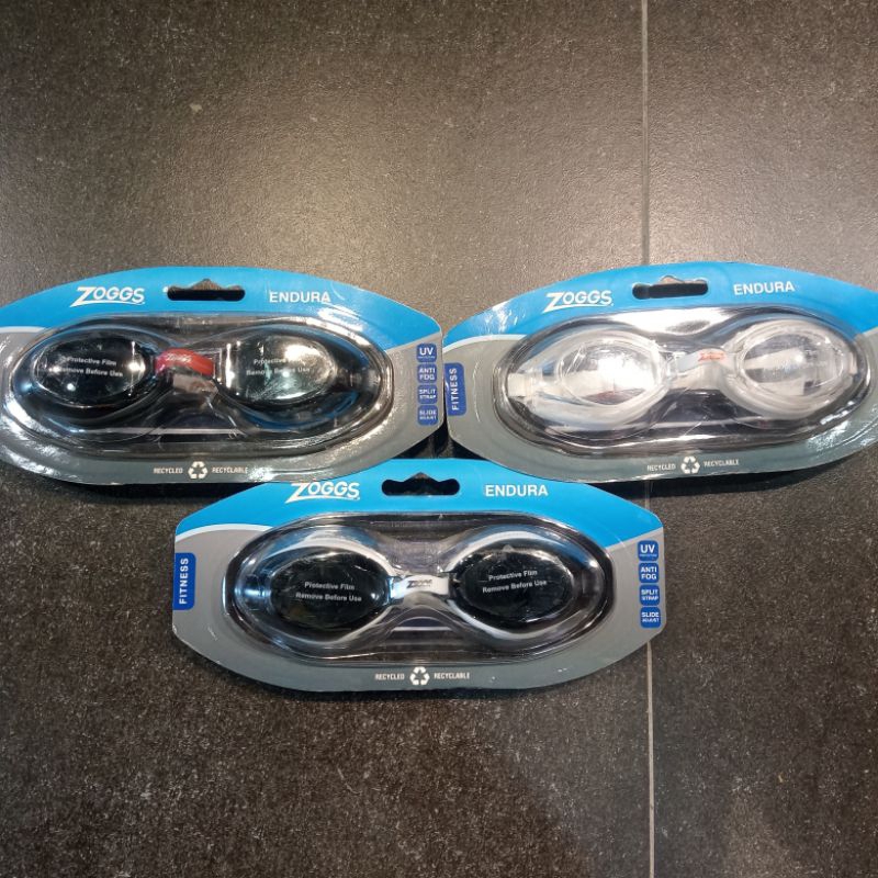 Lunettes De Natation Zoggs Endura - Noir/blanc/fumée, Anti-buée, Protection UV