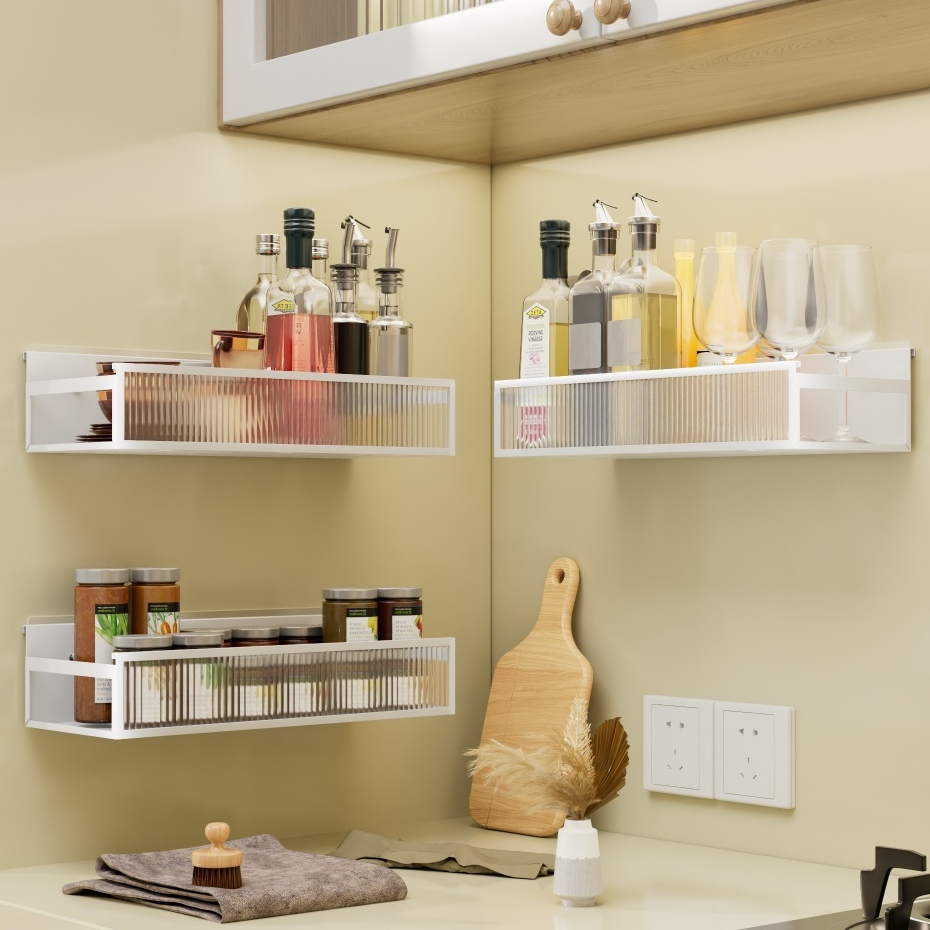 3pcs Kitchen Spice Rack Bathroom Organizer Rack Wall Mounted Hanging ...