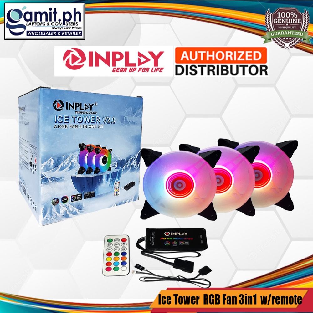 Inplay Ice Tower Dual Sync Mode Case Fan 6 Pins ARGB 120MM 41CFM Led Pc