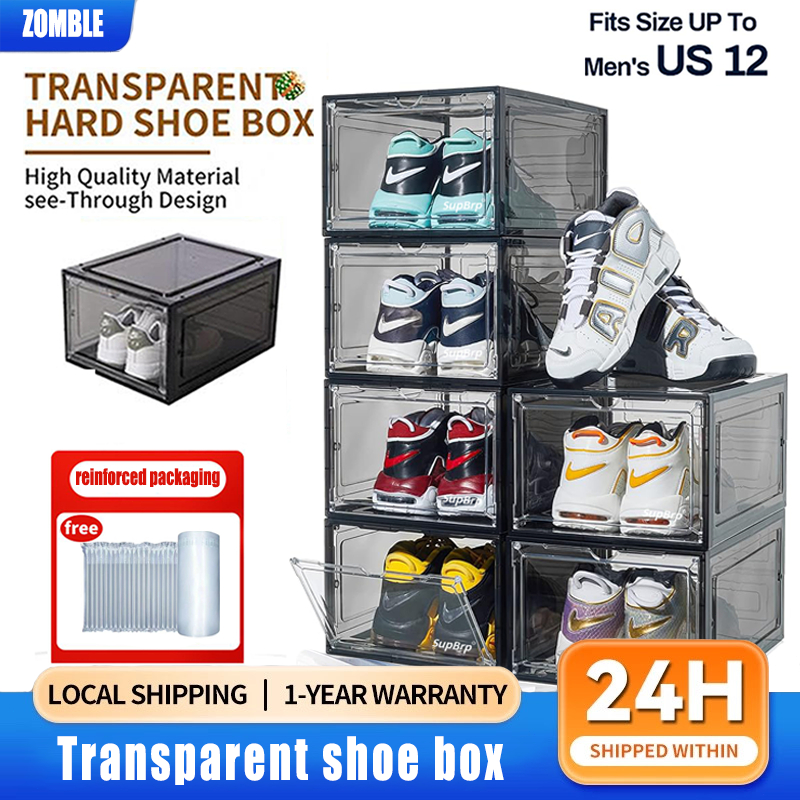 PP Shoe Box transparent shoes box hard case Shoe Rack storage organizer ...
