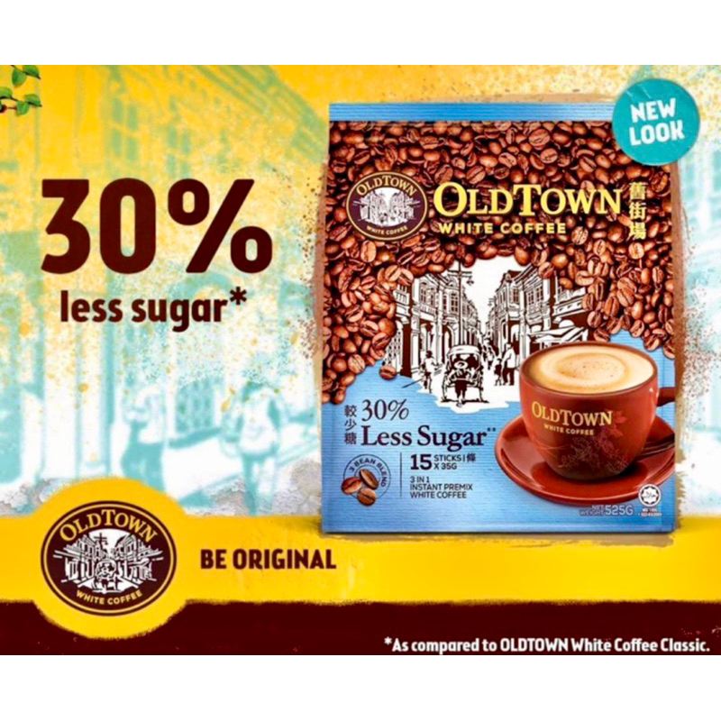 Old Town White Coffee Less Sugar flavor original ( best seller ...