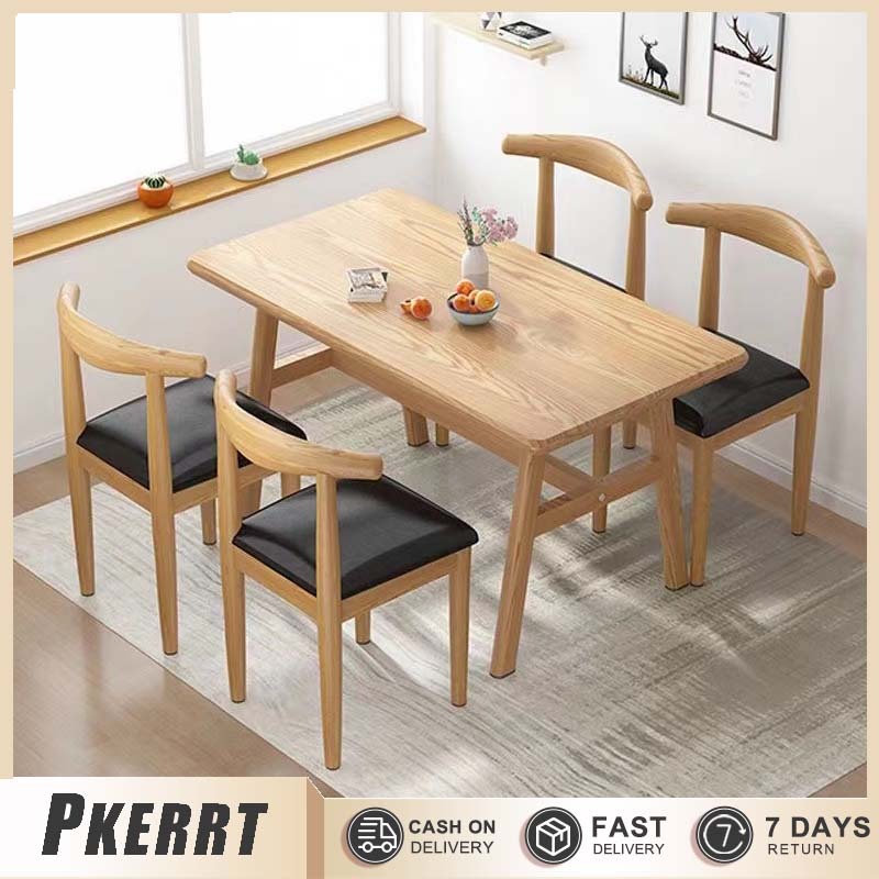 Simple rustic log wind dining table leisure table office desk Suitable ...
