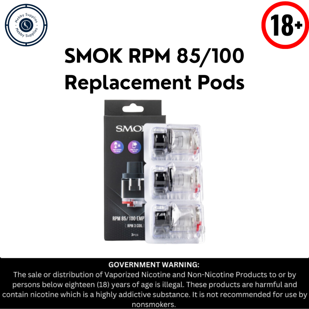 Smok Rpm 5 Pro Coils TVDC Smok RPM 85/100 Replacement Pod - 3 Pack |  Compatible With Smok RPM 85, And RPM 100 Pod | Top Filing | DTL Vaping | 2ml