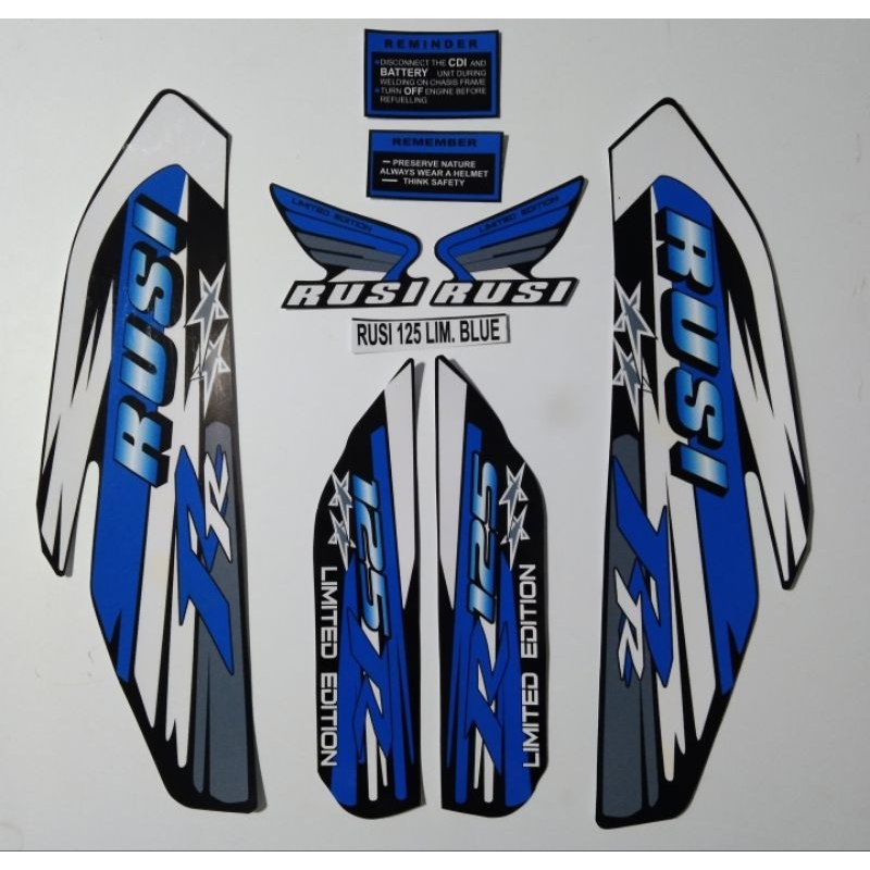 Rusi 125 limited edition decals w free random stickers | Shopee Philippines