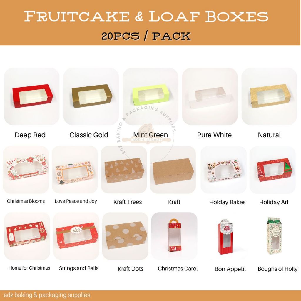 20pcs Loaf Fruitcake Cupcake Boxes Pre-Formed Box RM Boxes | Shopee ...