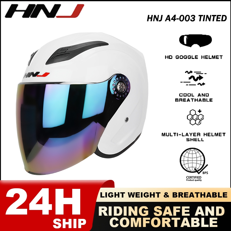HNJ A4-003 Half Face Helmet Tinted Visor for Motorcycle Men and
