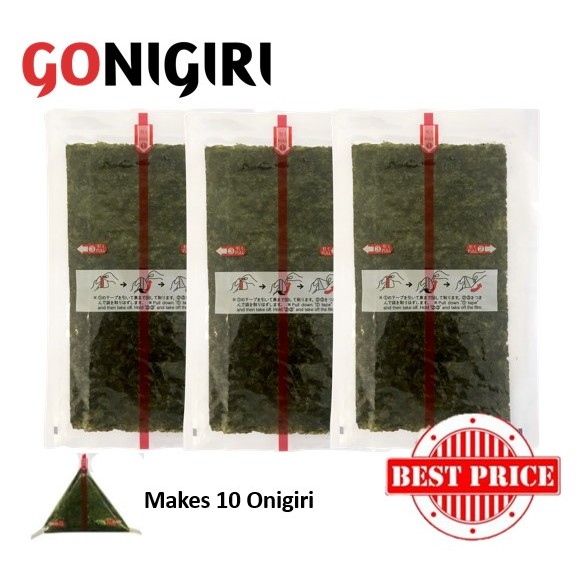 Grade A 10 Sheets Seaweed Nori Laver with Wrapper for Onigiri Triangle ...