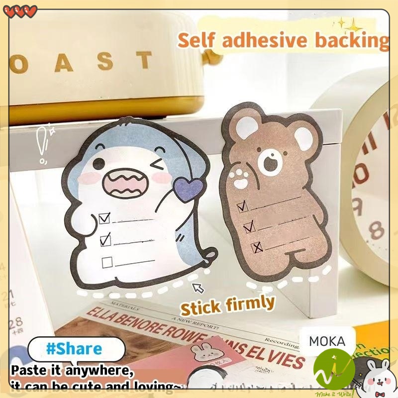 Cartoon Sticky Note Cute Creative Animal Post-it note Tearable Time ...