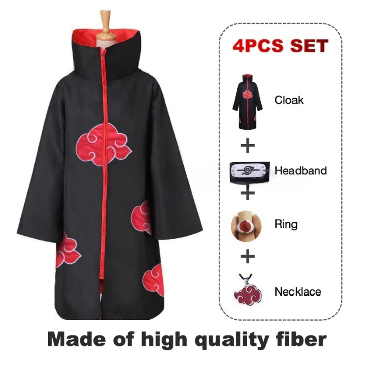 Naruto Red Cloud Robe Windcoat Coat Cloak Clothing Men Cosplay ...