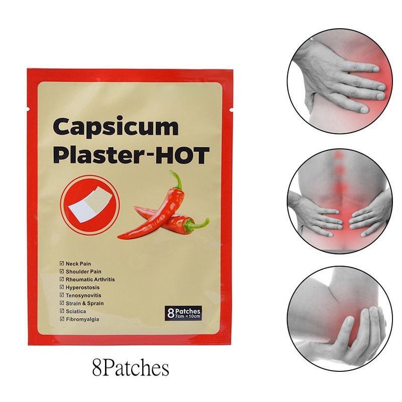 8 PCS/Pack Pain Relieve Patch Chili Patch Chinese Medical Capsicum ...