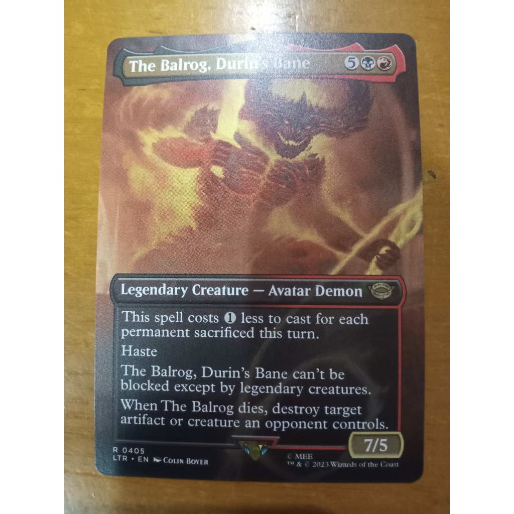 MTG The Balrog, Durin's Bane Rare LTR Lord of the Rings Middle-earth ...