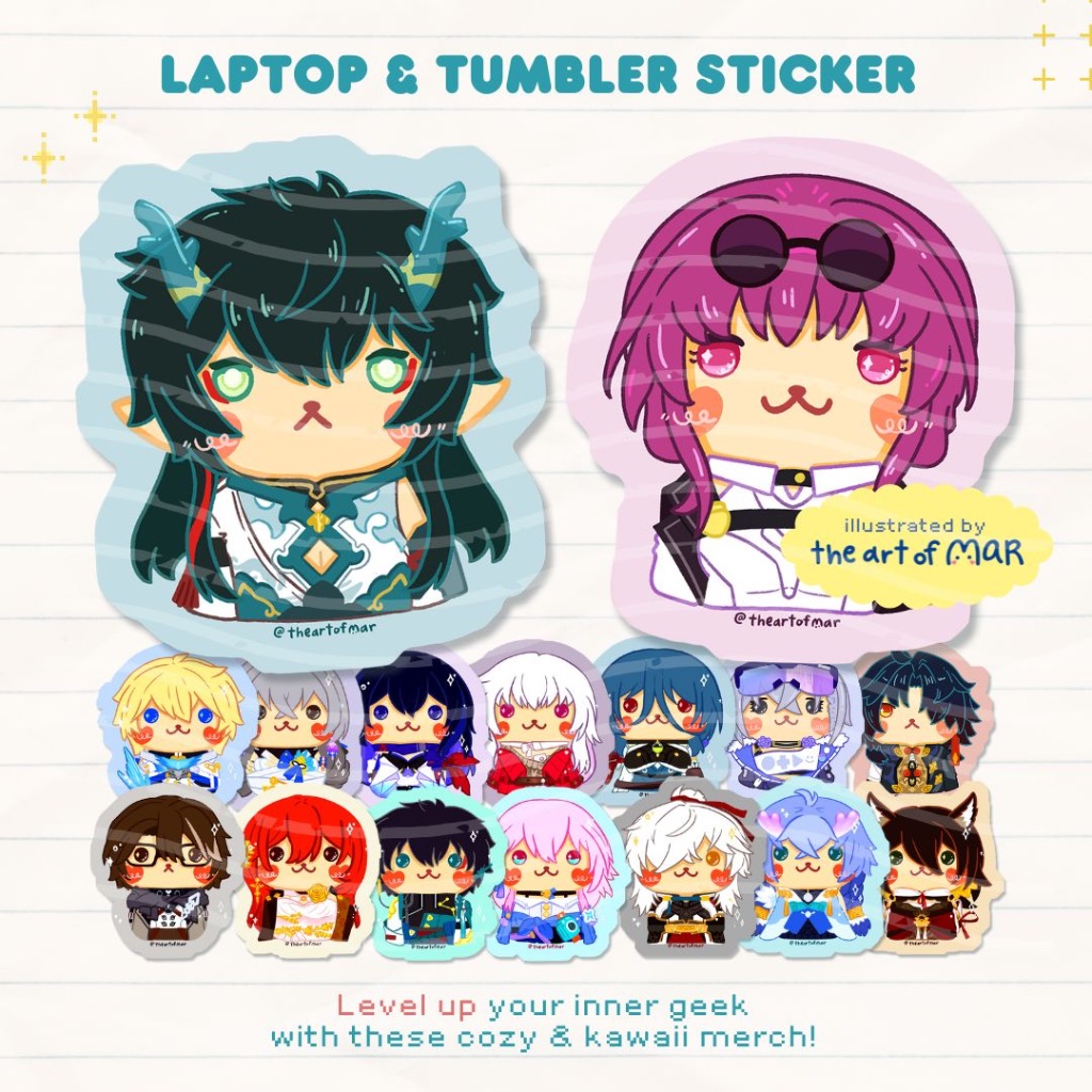 Honkai Star Rail chibi waterproof stickers by The Art of Mar | laptop ...